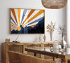 Blue and Orange Sunburst Wall Art