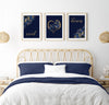 sweet dreams printable wall art set of 3 prints in blue and gold