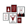 set of 6 buffalo plaid christmas prints