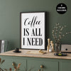 Coffee Is All I Need Coffee Printable Sign