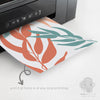 teal and orange coral printable leaf decor3