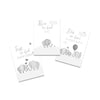 set of 3 elephant nursery printables in grey