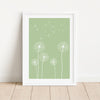 Light Green Dandelion Flower Print