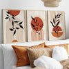 Set of 3 Terracotta Boho Abstract Wall Art