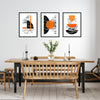 black and orange dining room decor