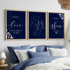 Navy Blue Bedroom Wall Art