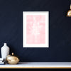 Set of 3 Navy Blue, Pink and Grey Wall Art