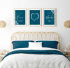 over the bed teal bedroom prints