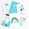 Set of 6 Teal and Grey Nursery Prints