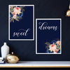 sweet dreams blue and pink wall decor