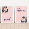 sweet dreams bedroom prints pink with blue