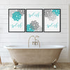 Teal and Grey Bathroom Printable Art