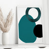 4pc Teal and Black Abstract Wall Art