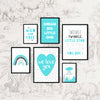 Teal and Grey Nursery Prints