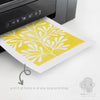 3pc Teal Yellow and Grey Leaf Prints